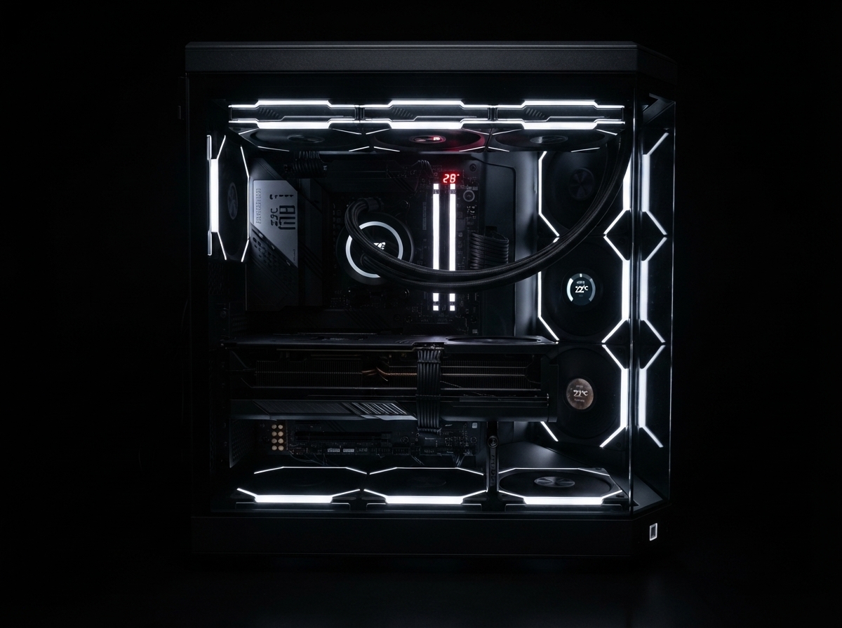 Titan X1 build — front interior view